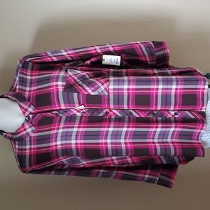 NWT Terra&Sky woman's plaid woven shirt 5X